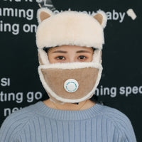 Simple Anti-fog Girl Bomber Hats Caps Wome