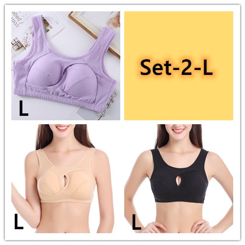 Plus Size Women Bra Ladies Cotton Quake-Proof Underwear Sleep