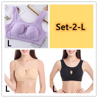 Plus Size Women Bra Ladies Cotton Quake-Proof Underwear Sleep