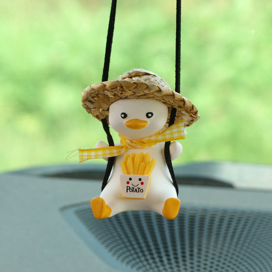 Car Pendant Cute Anime Little Duck Swing Auto Rear View