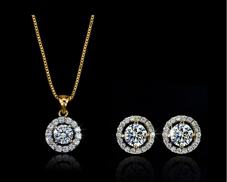 women's jewelry set includes earrings and a collar made from alloy