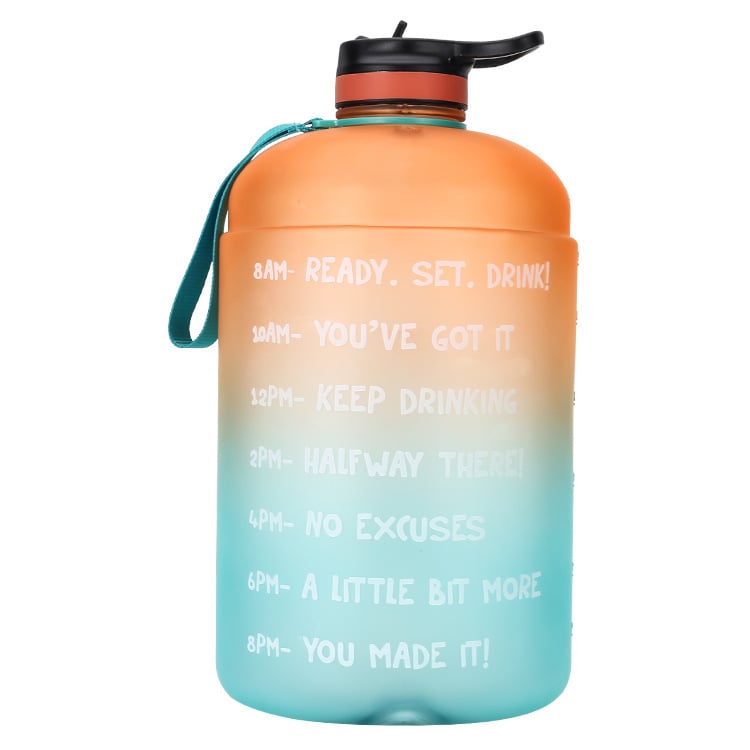 QuiFit Gallon Water Bottle with Straw Clear Plastic Drinking Bottles