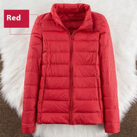 Stand-up Collar Down Short Lightweight And Extra Thick Slim Jacket