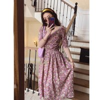 Women's Purple Tea Break First Love Tea Break French Floral Dress