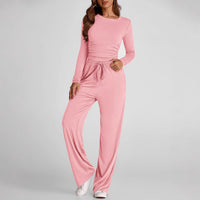 2 Pieces Women's Suit Autumn Winte Long Sleeve Tops High Waisted