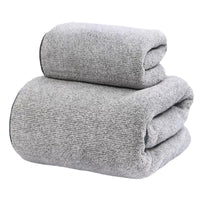 Thick Bamboo Charcoal Fiber Coral Fleece Towels Suit