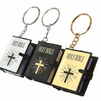 Mini English HOLY BIBLE Key Chains Real Paper Readable
