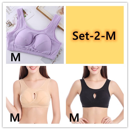 Plus Size Women Bra Ladies Cotton Quake-Proof Underwear Sleep