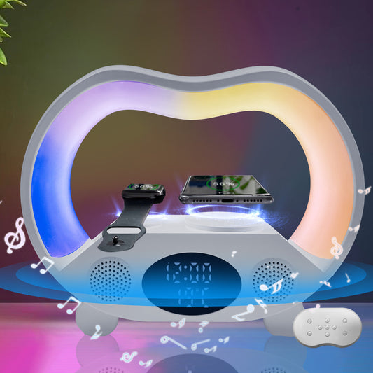 6-in-1 smart LED table lamp combines wireless charging, Bluetooth speaker,