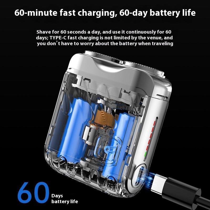 Rotary Dual Ring Electric Shaver Men Travel Mini Shave