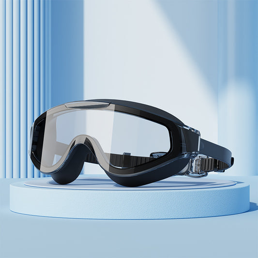 Large Frame Swimming Goggles Gradient Electroplating Silicone