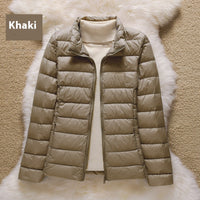 Stand-up Collar Down Short Lightweight And Extra Thick Slim Jacket