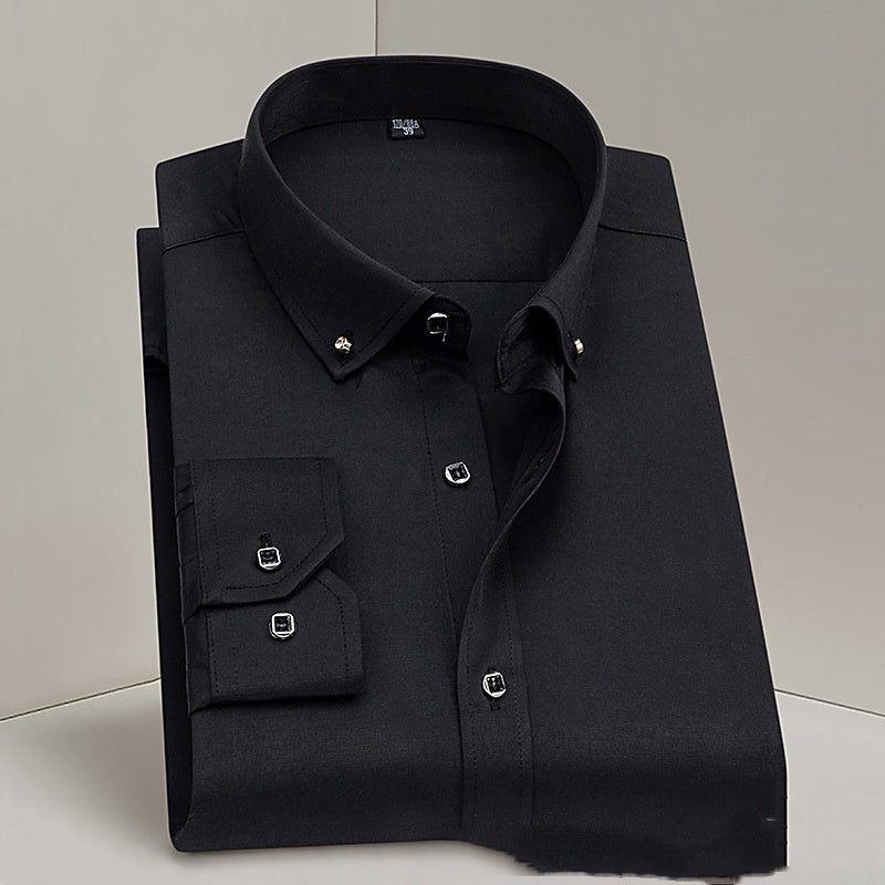 Formal Wear Men's Shirt Professional Wedding Best Man Non-ironing Pure White