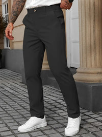 Men's Solid Color Business Trousers Casual Versatile Trousers