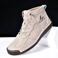 Leather Shoes High-top Retro Casual Boots for Men's