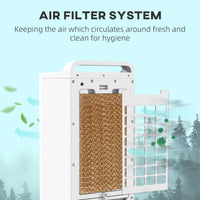 HOMCOM Evaporative Air Cooler With Ice Packs, 3-In-1 Ice Cooling Fan