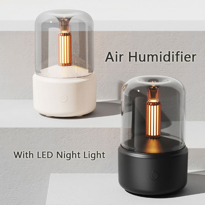 120ml humidifier quietly adds cool mist for up to 12 hours,