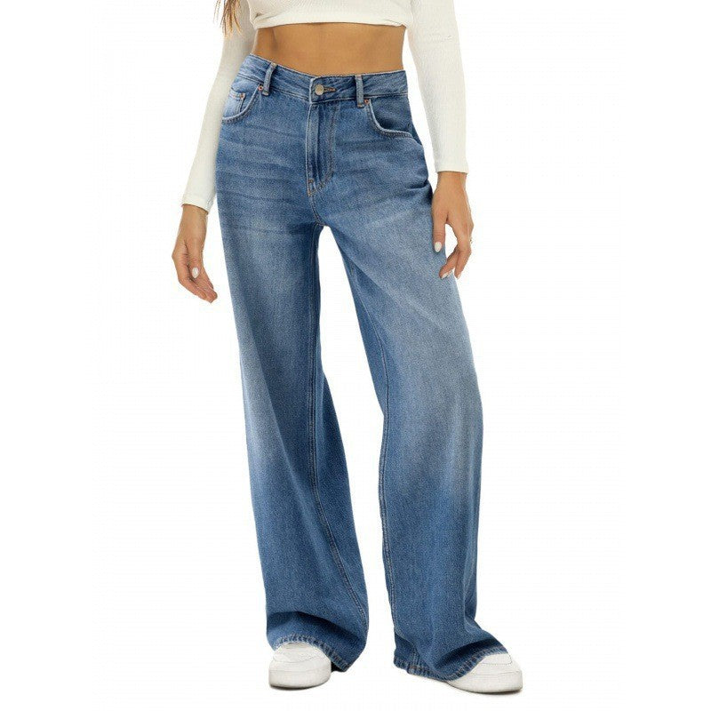 European And American Foreign Trade Washed Distressed High Waist women
