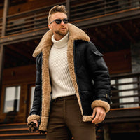 Winter Jacket Men's Military Fleece Warm Jackets Male Fur Collar Coats