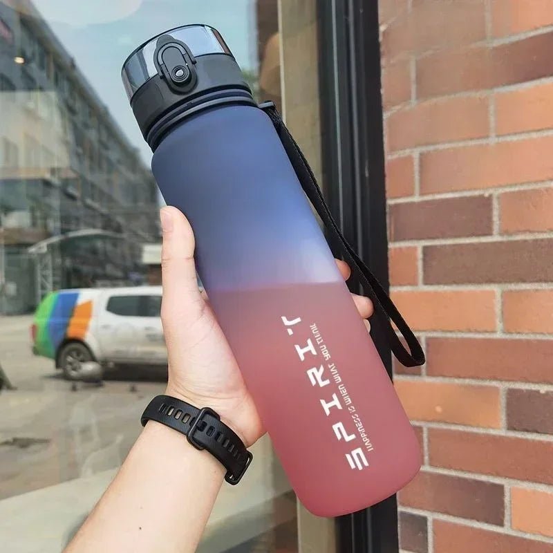 500ml/650ml/1000ml Sports Water Bottle Leak Proof Colorful Plastic Cup Drinking for Outdoor Travel Portable Gym Fitness Jugs - Chic Cart