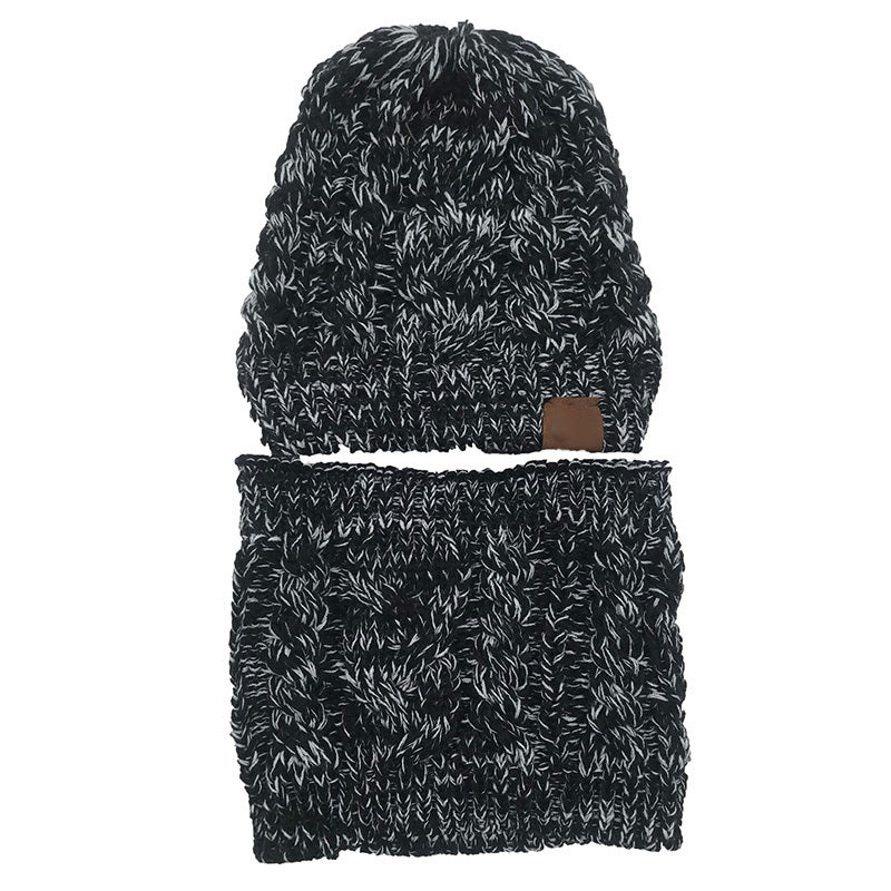 Autumn Winter Women's Hat Caps Knitted Warm ring Scarf