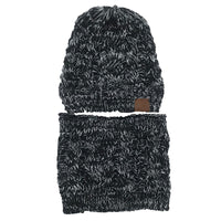 Autumn Winter Women's Hat Caps Knitted Warm ring Scarf