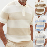 Men's Clothing Summer Fashion Lapel Sweater Short Sleeve