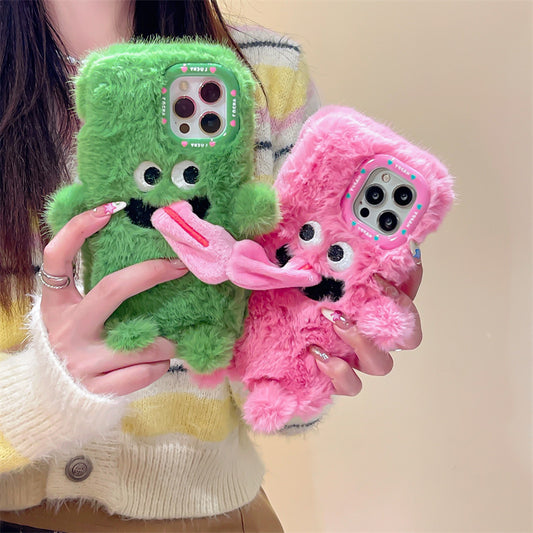 Funny Sticking Tongue Out Cartoon Plush Suitable Phone