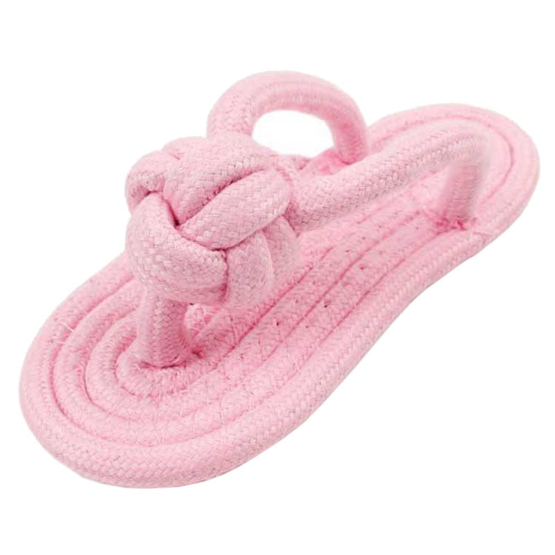 Pet multicolor cotton rope clip foot slippers toy