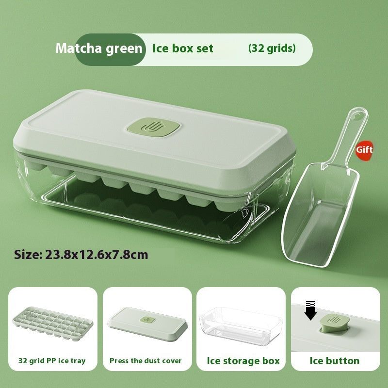 32 Grid Silicone Ice Cube Tray Mould With Lid
