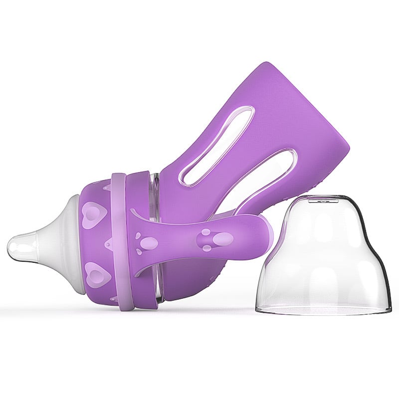 Glass Baby Bottle Straw Drop-resistant Water Drink Bottles for Baby