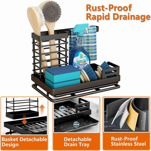 Kitchen Caddy Sink Organiser, Stainless Steel