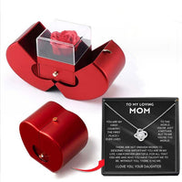 Red Apple Jewelry Box with Eternal Rose and Necklace