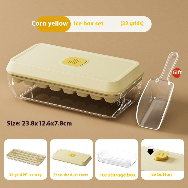 32 Grid Silicone Ice Cube Tray Mould With Lid