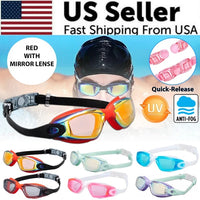 Clear Comfortable Swimming Goggles UV- Anti-Fog Swim Glasses Mirror & Kids