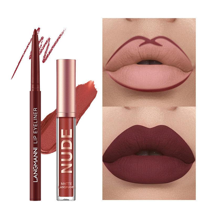 Lip Liner And Lipstick Makeup 12 Pcs Set 6 Matte Lipstick 6 Lip Liner Pen