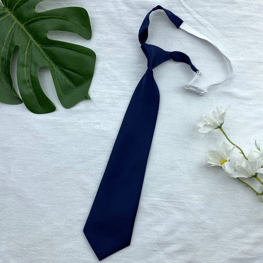 Female Violet Blue Japanese Style Lazy Free Uniform Bow Double Layer Navy Blue Shirt Bow Tie