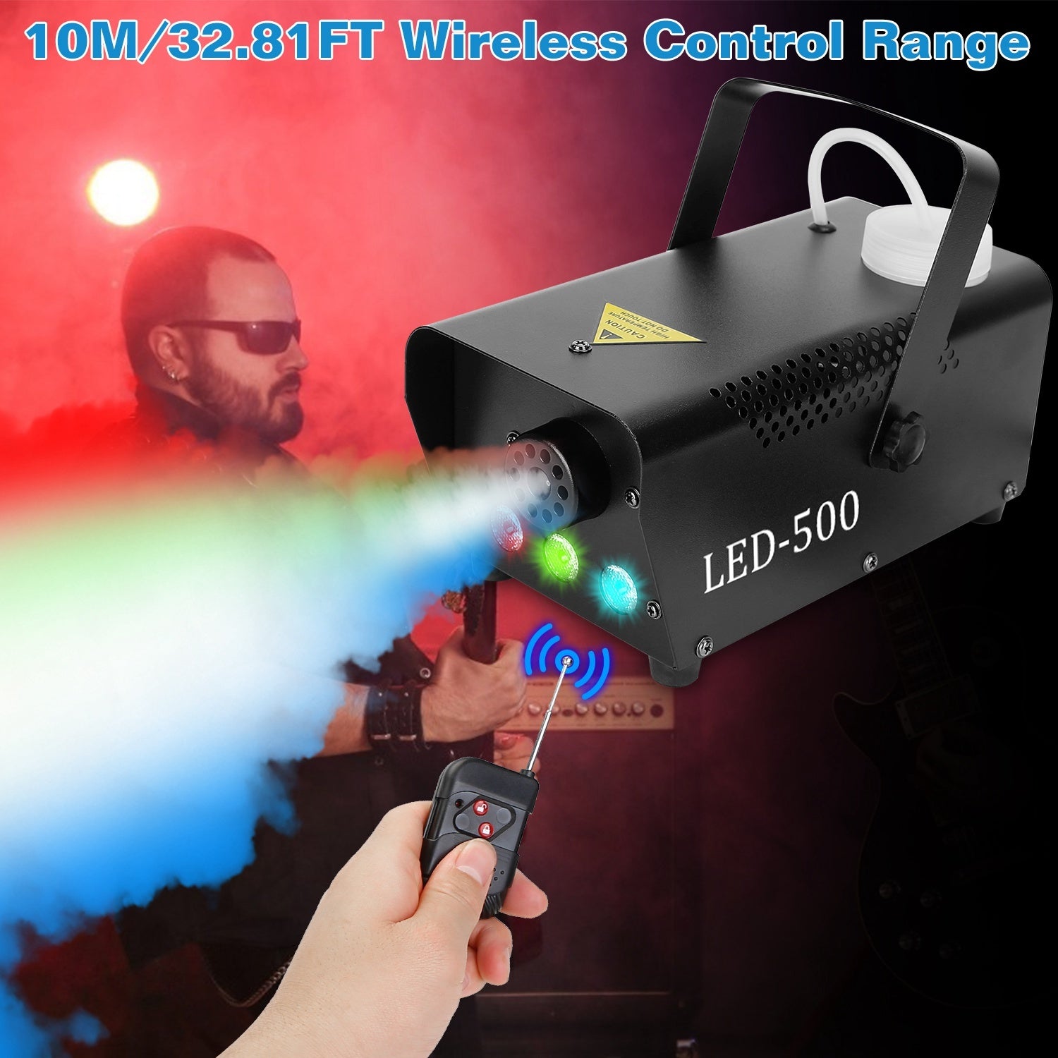1Pc 400W Fog Machine RGB LED Party Club DJ Fogger Rapid Heating Remote Control Wedding Stage Smoke Machine