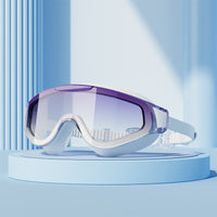 Large Frame Swimming Goggles Gradient Electroplating Silicone