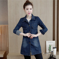 Women Denim Jacket Slim Mid Length
