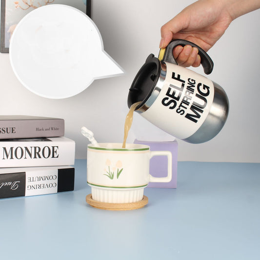 Electric Self Stirring Coffee Mug Cup Stainless Steel Automatic