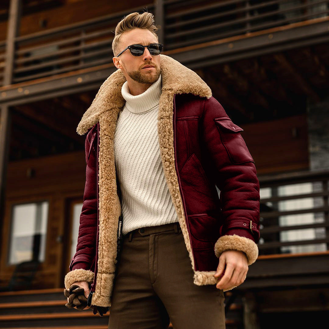 Winter Jacket Men's Military Fleece Warm Jackets Male Fur Collar Coats