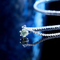 S925 Sterling Silver Colorful Moissanite Sparkling Necklace For Women