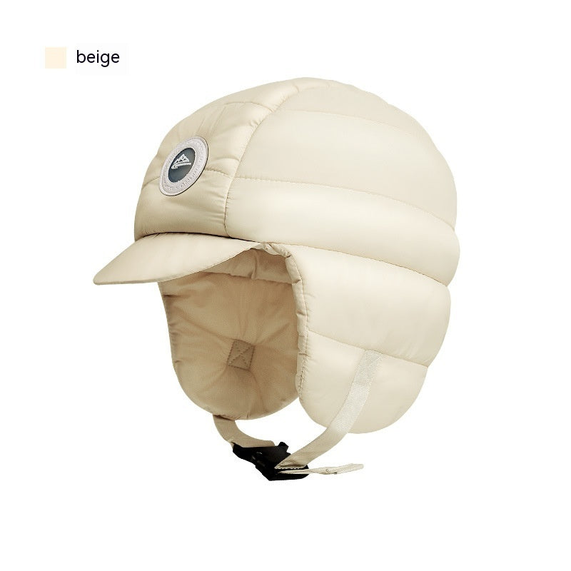 Down Plush Hat For Women Cycling Windproof