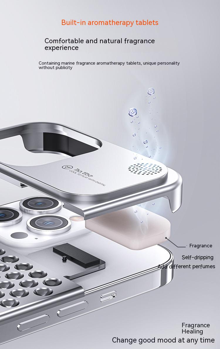 Aluminum Alloy Phone Case For 14 13 Pro Max Plus Hollow Heat Dissipation Anti-fall Full Body Shockproof Phone Cove