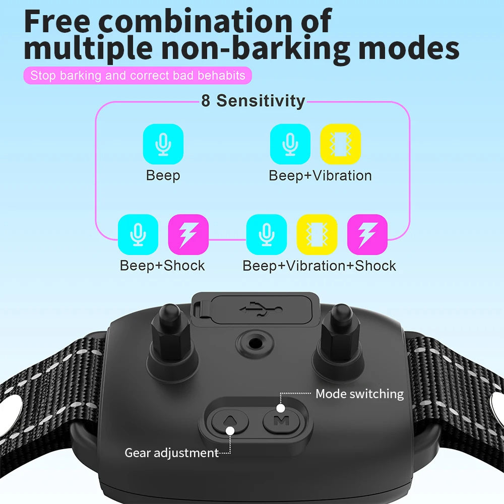 Smart Automatic Anti Barking Dog Collar Rechargeable Bark Stopper.
