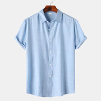 Teenagers Solid Color Short-sleeved Lapel Shirt Top