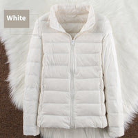 Stand-up Collar Down Short Lightweight And Extra Thick Slim Jacket