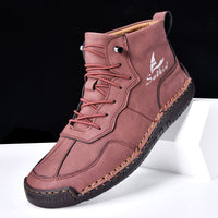 Leather Shoes High-top Retro Casual Boots for Men's