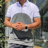 Men's Casual Patch Collar Loose Short Sleeve T-Shirt
